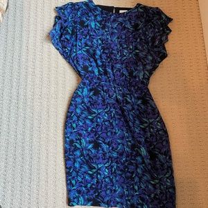 Sleeveless Floral dress with flutter arms at top